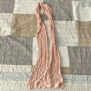 Rose colored lightweight skinny scarf